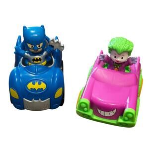 Fisher Price Little People DC Super Friends Lot Batman Batmobile Joker Car Toys